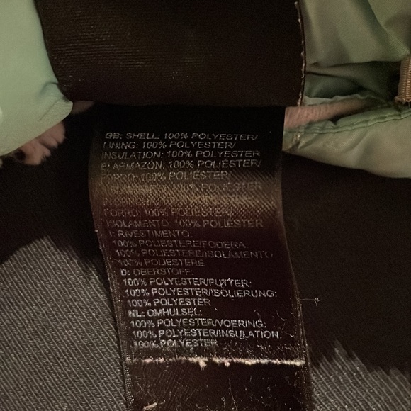 Girls reversible The North Face teal winter jacket size 7/8 - Picture 7 of 7